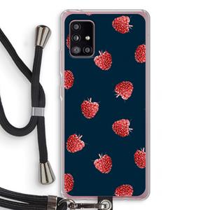 CaseCompany Framboosjes: Samsung Galaxy A51 5G Transparant Hoesje met koord