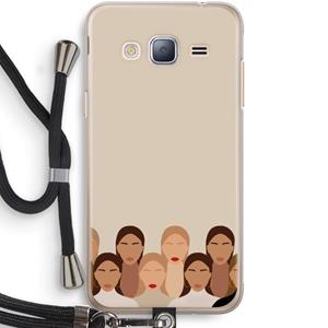 CaseCompany Girls girls girls: Samsung Galaxy J3 (2016) Transparant Hoesje met koord