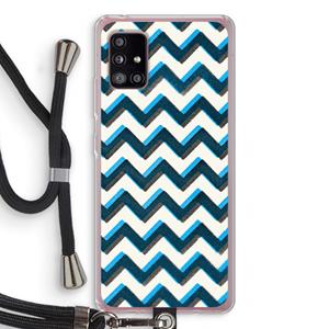 CaseCompany Onderbroken lijn: Samsung Galaxy A51 5G Transparant Hoesje met koord