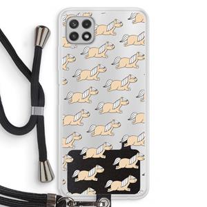 CaseCompany Ponys: Samsung Galaxy A22 4G Transparant Hoesje met koord