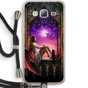 CaseCompany Kinderen van de nacht: Samsung Galaxy J3 (2016) Transparant Hoesje met koord