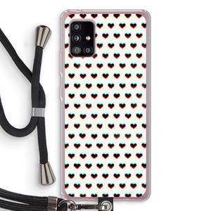 CaseCompany Hartjes: Samsung Galaxy A51 5G Transparant Hoesje met koord
