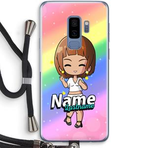 CaseCompany Chibi Maker vrouw: Samsung Galaxy S9 Plus Transparant Hoesje met koord