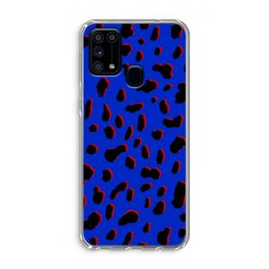 CaseCompany Blue Leopard: Samsung Galaxy M31 Transparant Hoesje