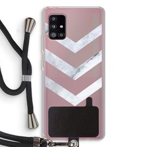 CaseCompany Marmeren pijlen: Samsung Galaxy A51 5G Transparant Hoesje met koord
