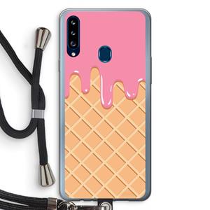 CaseCompany Ice cream: Samsung Galaxy A20s Transparant Hoesje met koord