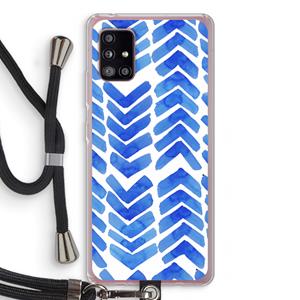 CaseCompany Blauwe pijlen: Samsung Galaxy A51 5G Transparant Hoesje met koord