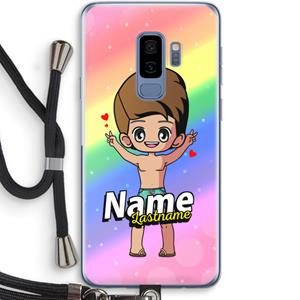 CaseCompany Chibi Maker man: Samsung Galaxy S9 Plus Transparant Hoesje met koord