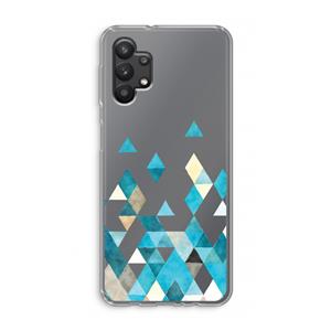 CaseCompany Gekleurde driehoekjes blauw: Samsung Galaxy A32 5G Transparant Hoesje