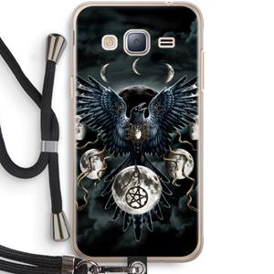 CaseCompany Sinister Wings: Samsung Galaxy J3 (2016) Transparant Hoesje met koord