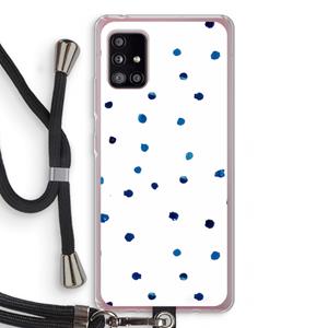 CaseCompany Blauwe stippen: Samsung Galaxy A51 5G Transparant Hoesje met koord