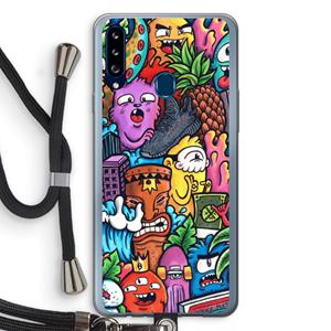 CaseCompany Vexx Mixtape: Samsung Galaxy A20s Transparant Hoesje met koord