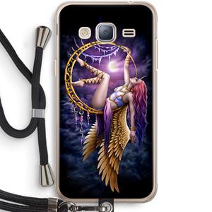 CaseCompany Aerial Angel: Samsung Galaxy J3 (2016) Transparant Hoesje met koord