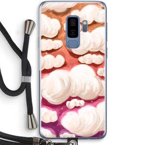 CaseCompany Katoen Wolken: Samsung Galaxy S9 Plus Transparant Hoesje met koord