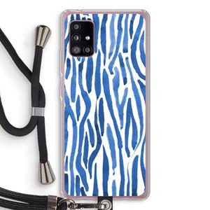CaseCompany Blauwe nerven: Samsung Galaxy A51 5G Transparant Hoesje met koord
