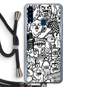 CaseCompany Vexx Mixtape #2: Samsung Galaxy A20s Transparant Hoesje met koord