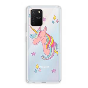 CaseCompany Roze eenhoorn: Samsung Galaxy S10 Lite Transparant Hoesje