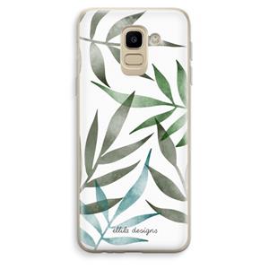CaseCompany Tropical watercolor leaves: Samsung Galaxy J6 (2018) Transparant Hoesje