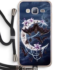CaseCompany Vleermuizen Maan: Samsung Galaxy J3 (2016) Transparant Hoesje met koord
