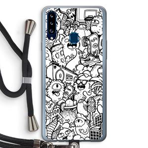 CaseCompany Vexx City #2: Samsung Galaxy A20s Transparant Hoesje met koord