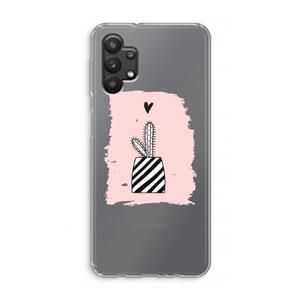 CaseCompany Zwart-wit cactus: Samsung Galaxy A32 5G Transparant Hoesje