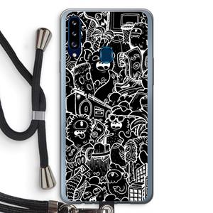 CaseCompany Vexx Black City : Samsung Galaxy A20s Transparant Hoesje met koord