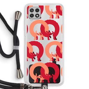 CaseCompany Dogs: Samsung Galaxy A22 4G Transparant Hoesje met koord