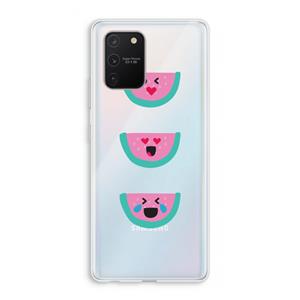 CaseCompany Smiley watermeloen: Samsung Galaxy S10 Lite Transparant Hoesje