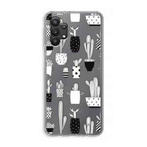 CaseCompany Cactusmotief: Samsung Galaxy A32 5G Transparant Hoesje