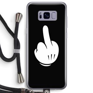 CaseCompany Middle finger black: Samsung Galaxy S8 Plus Transparant Hoesje met koord