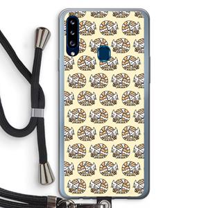 CaseCompany Slapende poes: Samsung Galaxy A20s Transparant Hoesje met koord