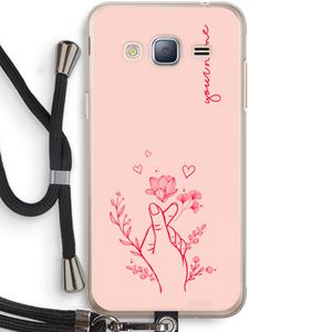 CaseCompany Giving Flowers: Samsung Galaxy J3 (2016) Transparant Hoesje met koord