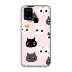 CaseCompany Katten: Samsung Galaxy M31 Transparant Hoesje