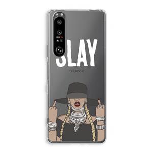 CaseCompany Slay All Day: Sony Xperia 1 III Transparant Hoesje