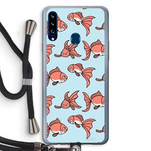 CaseCompany Blub: Samsung Galaxy A20s Transparant Hoesje met koord
