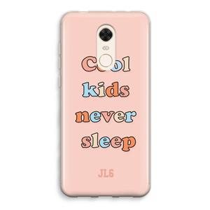 CaseCompany Cool Kids Never Sleep: Xiaomi Redmi 5 Transparant Hoesje