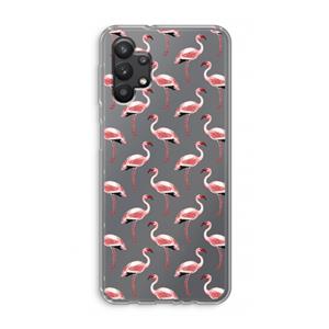 CaseCompany Flamingoprint groen: Samsung Galaxy A32 5G Transparant Hoesje