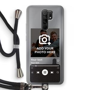CaseCompany Music Player: Xiaomi Redmi 9 Transparant Hoesje met koord