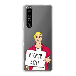 CaseCompany Gimme a call: Sony Xperia 1 III Transparant Hoesje