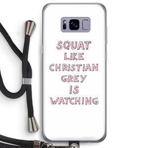 CaseCompany Christian Grey: Samsung Galaxy S8 Plus Transparant Hoesje met koord