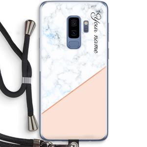CaseCompany Marmer in stijl: Samsung Galaxy S9 Plus Transparant Hoesje met koord