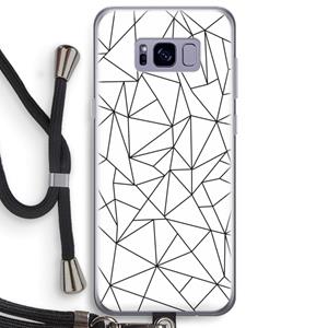 CaseCompany Geometrische lijnen zwart: Samsung Galaxy S8 Plus Transparant Hoesje met koord