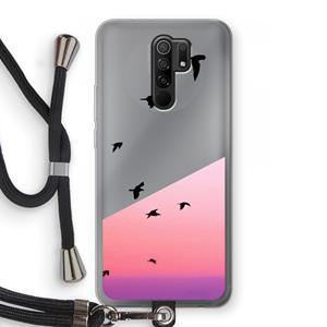 CaseCompany Fly away: Xiaomi Redmi 9 Transparant Hoesje met koord