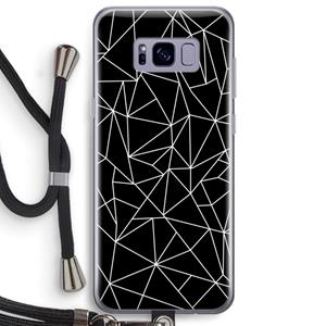 CaseCompany Geometrische lijnen wit: Samsung Galaxy S8 Plus Transparant Hoesje met koord