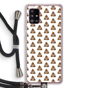 CaseCompany Poop emoji: Samsung Galaxy A51 5G Transparant Hoesje met koord