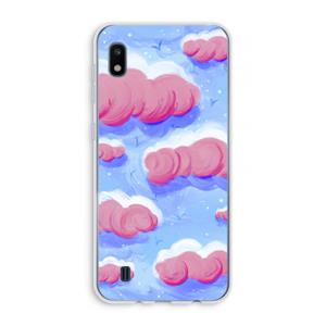 CaseCompany Roze wolken met vogels: Samsung Galaxy A10 Transparant Hoesje