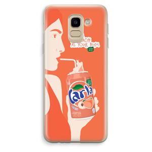 CaseCompany Peach please!: Samsung Galaxy J6 (2018) Transparant Hoesje