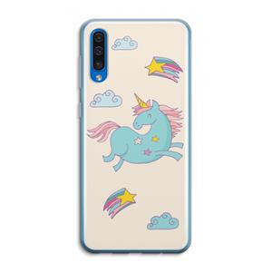 CaseCompany Vliegende eenhoorn: Samsung Galaxy A50 Transparant Hoesje