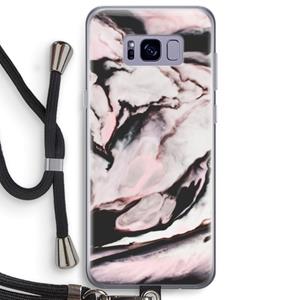 CaseCompany Roze stroom: Samsung Galaxy S8 Plus Transparant Hoesje met koord