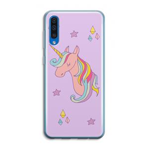 CaseCompany Roze eenhoorn: Samsung Galaxy A50 Transparant Hoesje
